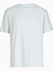 AllSaints Blue Harvey Short Sleeve 100% Cotton Crew T-Shirt - Image 6 of 6