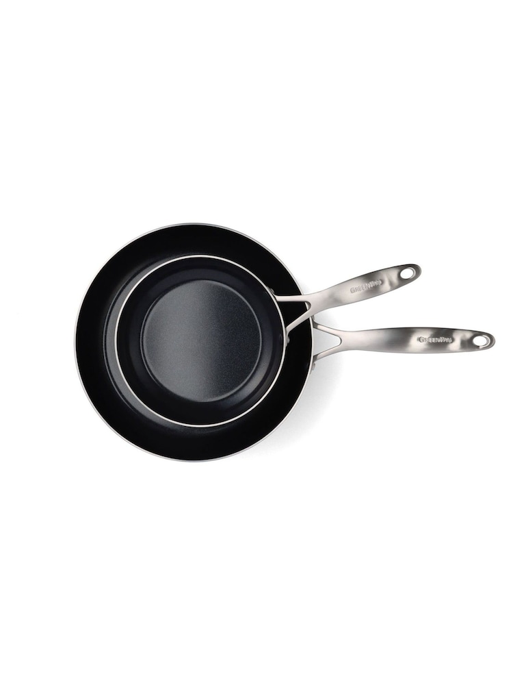 GreenPan Silver Geneva 20+28cm Frying Pan Set - Image 2 of 3
