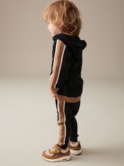 Black/Brown 100% Cotton Knitted Textured Hoodie and Joggers Set (3mths-7yrs) - Image 2 of 7
