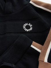 Black/Brown 100% Cotton Knitted Textured Hoodie and Joggers Set (3mths-7yrs) - Image 7 of 7