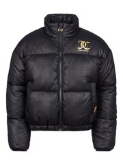 Juicy Couture Black Funnel Neck Puffer Jacket - Image 5 of 7