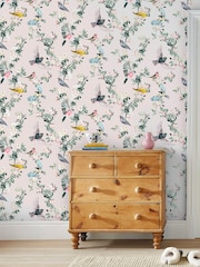 Joules Antique Creme Handford Garden Birds Wallpaper - Image 1 of 3
