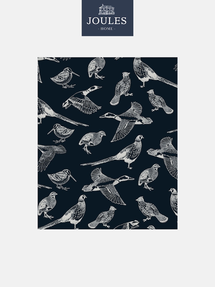 Joules French Navy Hunting Birds Wallpaper Sample Swatch - Image 2 of 3