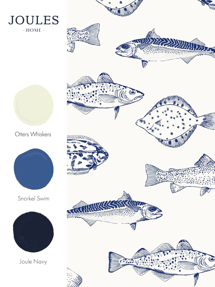 Joules Coast Blue Name The Plaice Wallpaper - Image 3 of 3 Joules Coast Blue Name The Plaice Wallpaper - Image 3 of 3