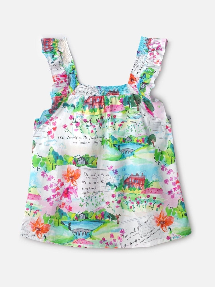 Thought White Rosalie Organic Floral Frill Sleeve Top - Image 4 of 4 Thought White Rosalie Organic Floral Frill Sleeve Top - Image 4 of 4