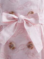 Reiss Pink Print Jacie 9-12 yrs Cap Sleeve Double Breasted Dress - Image 7 of 8