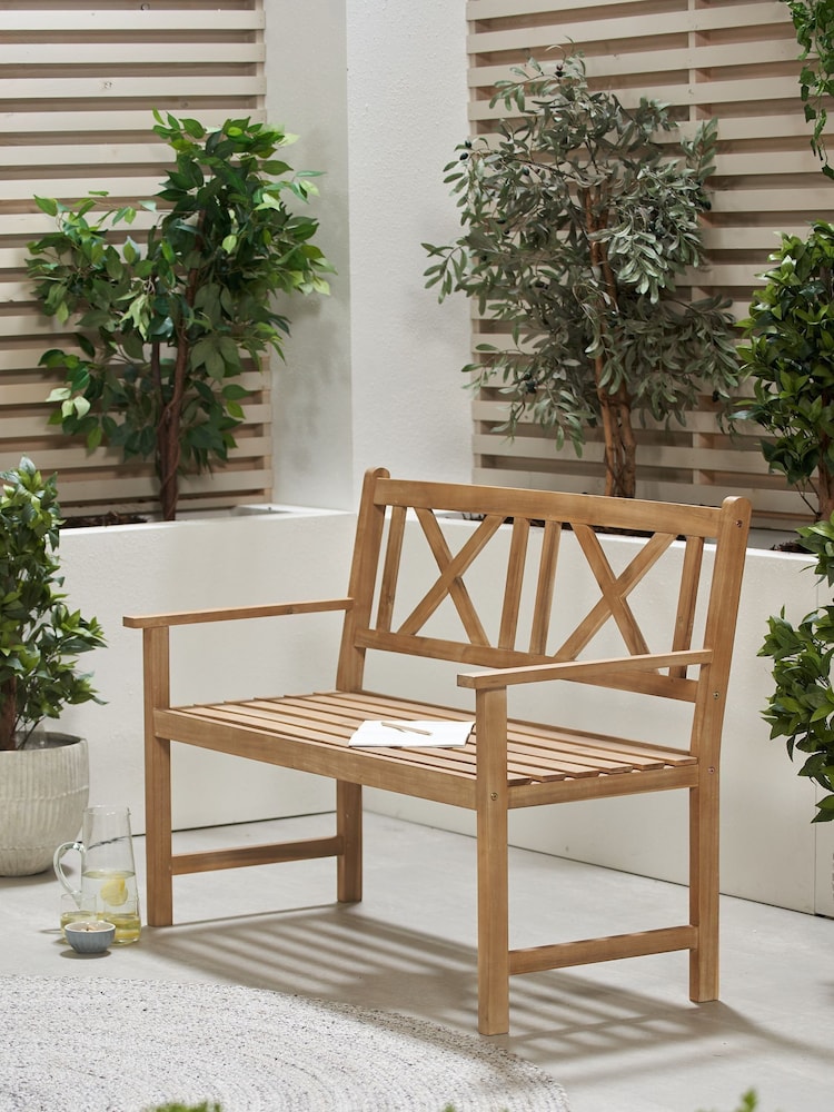 Pacific Natural Cambridge Outdoor 2 Seater Garden Bench - Image 1 of 4