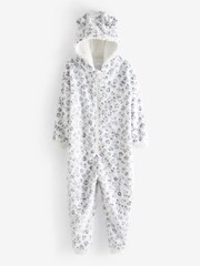 White/Grey Kids Matching Family Animal Print Fleece All-In-One (1.5-16yrs) - Image 4 of 5