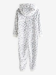 White/Grey Kids Matching Family Animal Print Fleece All-In-One (1.5-16yrs) - Image 5 of 5