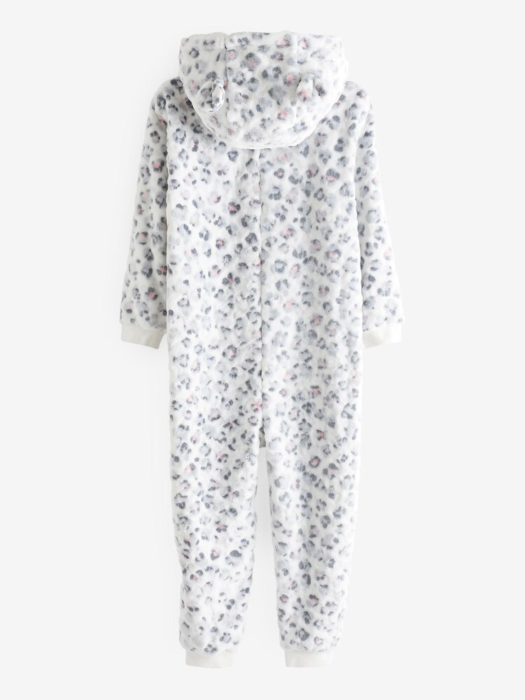 White/Grey Kids Matching Family Animal Print Fleece All-In-One (1.5-16yrs) - Image 5 of 5
