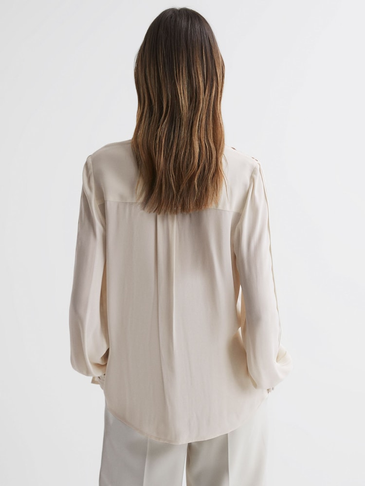 Reiss Ivory Celia Lace Cut-Out Blouse - Image 5 of 5