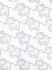 JoJo Maman Bébé Grey Little Elephant Cotton Baby Sleepsuit - Image 2 of 2