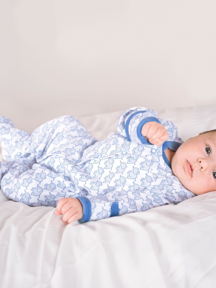 Babyblau - JoJo Maman Bébé Little Elephant Baby-Schlafanzug aus Baumwolle - Bild 2 von 3 Babyblau - JoJo Maman Bébé Little Elephant Baby-Schlafanzug aus Baumwolle - Bild 2 von 3