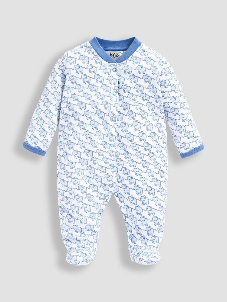 Babyblau - JoJo Maman Bébé Little Elephant Baby-Schlafanzug aus Baumwolle - Bild 3 von 3 Babyblau - JoJo Maman Bébé Little Elephant Baby-Schlafanzug aus Baumwolle - Bild 3 von 3