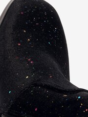 Black Rainbow Glitter Velvet Boots - Image 5 of 5