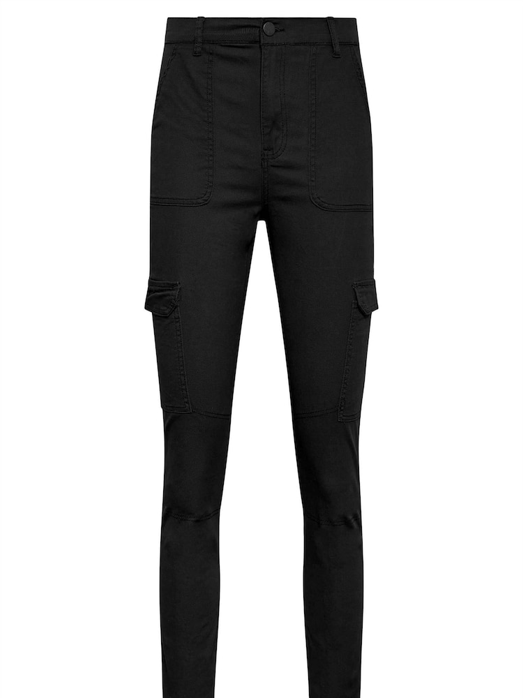 Long Tall Sally Black Cargo Stretch Skinny Jeans - Image 5 of 5