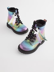 Rainbow Wide Fit (G) Warm Lined Lace-Up Boots - Image 3 of 6