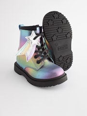 Rainbow Wide Fit (G) Warm Lined Lace-Up Boots - Image 4 of 6