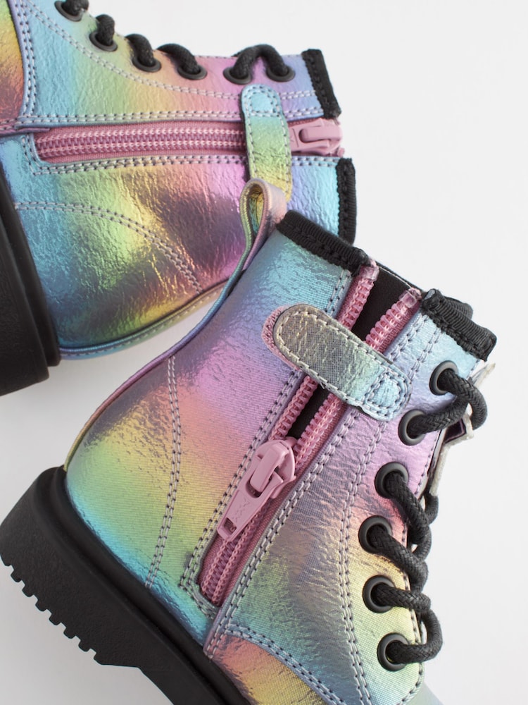 Rainbow Wide Fit (G) Warm Lined Lace-Up Boots - Image 6 of 6 Rainbow Wide Fit (G) Warm Lined Lace-Up Boots - Image 6 of 6