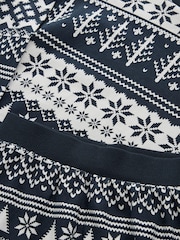 Bleu marine en jacquard - Pyjama de Noël en coton pour enfants de la famille (9 mois à 16 ans) - Image 6 de 6
