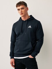 adidas Black Essential Fleece Hoodie - Image 3 of 5