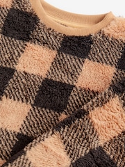 Neutral Check Matching Family Kids Cosy Fleece Pyjamas (3-16yrs) - Image 6 of 6