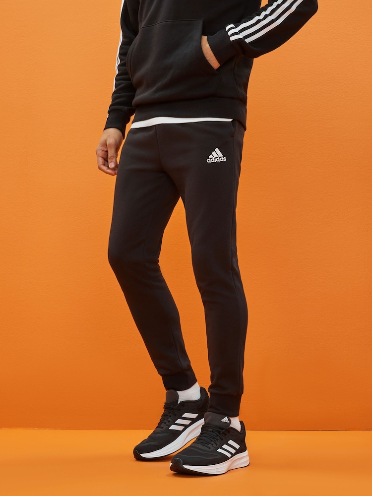 adidas Black Regular Essentials Fleece Tapered Joggers - Image 1 of 6