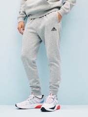adidas Grey/Black Regular Essentials Fleece Tapered Joggers - Image 1 of 6