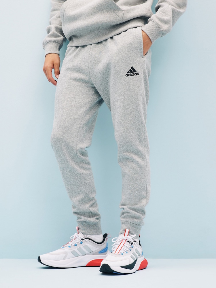 adidas Grey/Black Regular Essentials Fleece Tapered Joggers - Image 1 of 6
