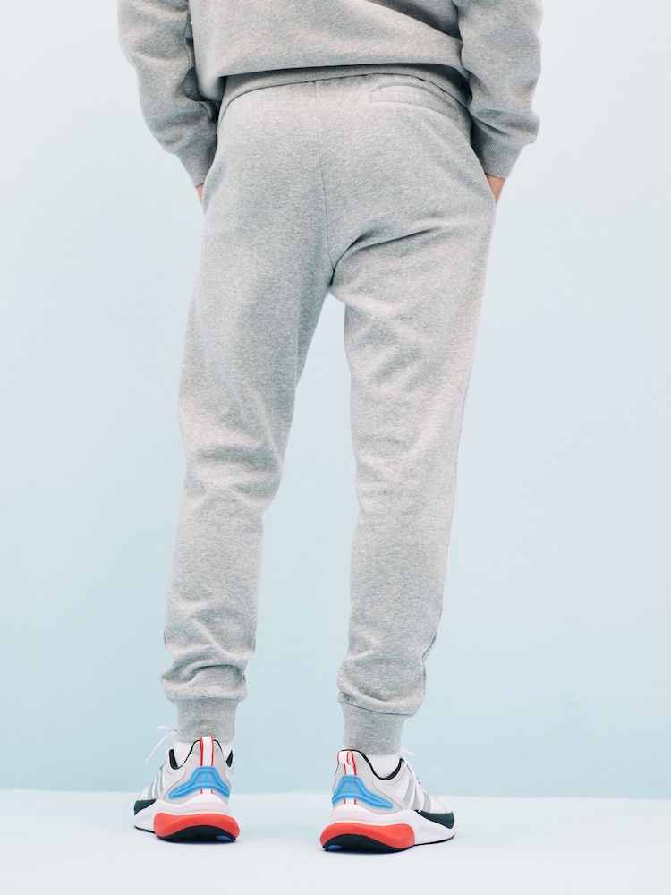 adidas Grey/Black Regular Essentials Fleece Tapered Joggers - Image 2 of 6