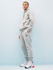 adidas Grey/Black Regular Essentials Fleece Tapered Joggers - Image 3 of 6