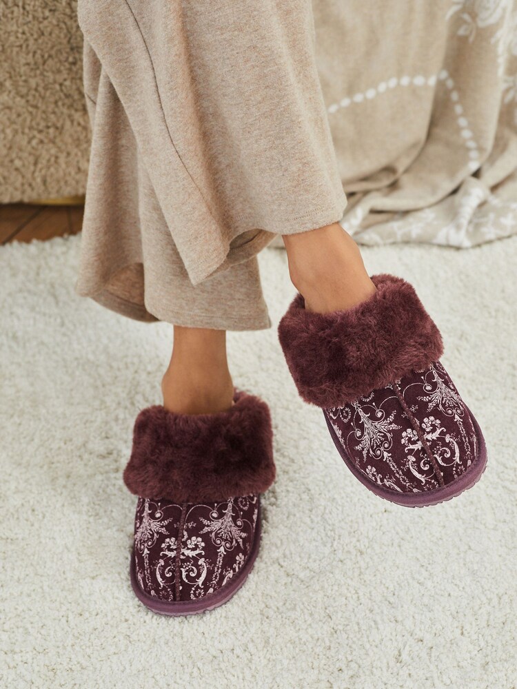 Laura Ashley Berry Josette Print Suede Mules - Image 2 of 9