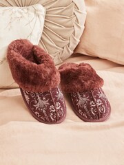 Laura Ashley Berry Josette Print Suede Mules - Image 4 of 9