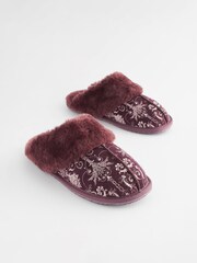 Laura Ashley Berry Josette Print Suede Mules - Image 5 of 9