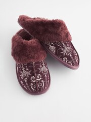 Laura Ashley Berry Josette Print Suede Mules - Image 6 of 9