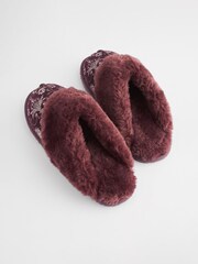 Laura Ashley Berry Josette Print Suede Mules - Image 8 of 9