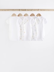 Bela - kratek rokav; s kratkimi rokavi 100% Cotton dojenček bodi 5 komplet - Slika 2 iz 7