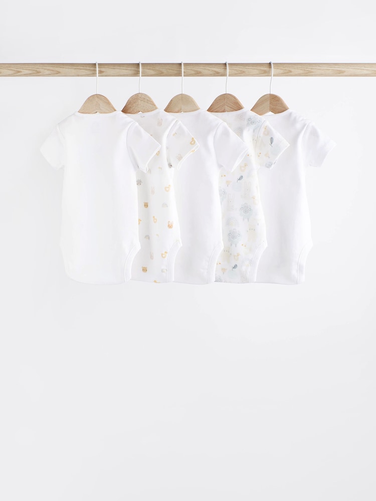 Weiß - Kurzarm-Baby-Bodys aus 100 % Baumwolle im 5er-Pack - Bild 2 von 7 Weiß - Kurzarm-Baby-Bodys aus 100 % Baumwolle im 5er-Pack - Bild 2 von 7