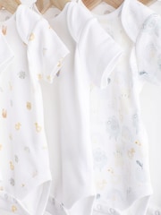 Bela - kratek rokav; s kratkimi rokavi 100% Cotton dojenček bodi 5 komplet - Slika 3 iz 7