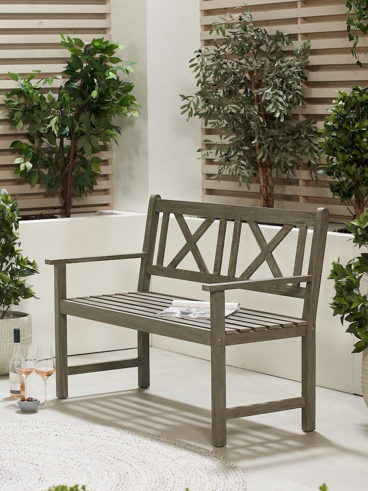 Pacific Grey Cambridge Outdoor 2 Seater Bench - Image 1 of 5