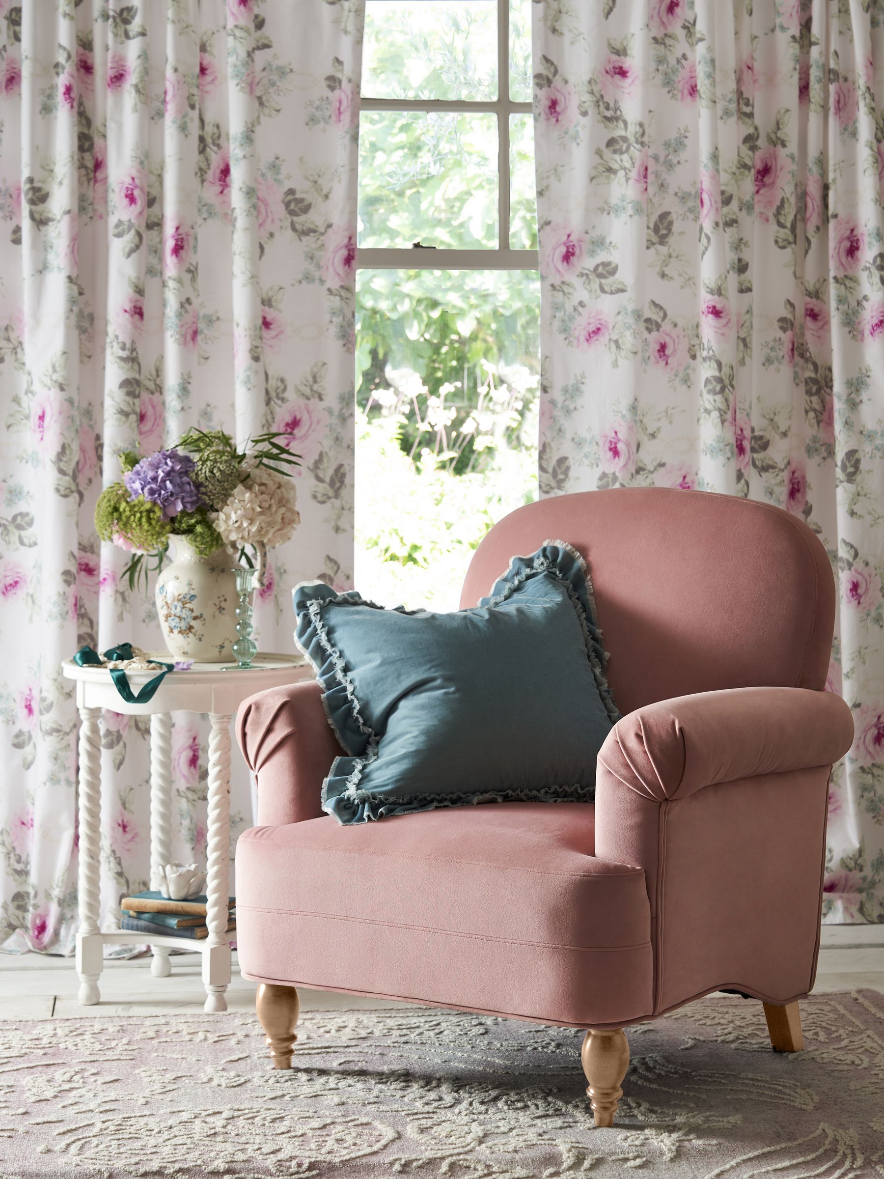 Buy Shabby Chic by Rachel Ashwell Velvet Blush Phoebe Accent Chair from the Next UK online shop