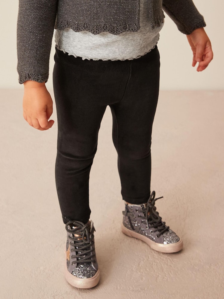 Black Velour Leggings (3mths-7yrs) - Image 2 of 6