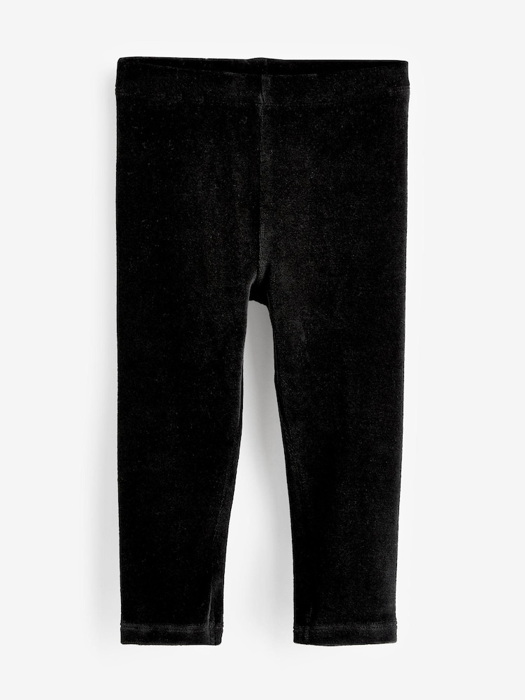 Black Velour Leggings (3mths-7yrs) - Image 4 of 6