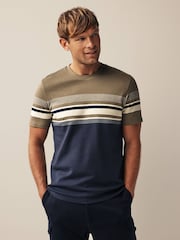 Navy Blue/Neutral Block T-Shirt - Image 1 of 7