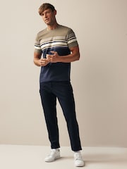 Navy Blue/Neutral Block T-Shirt - Image 2 of 7