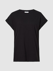Reiss Navy Tereza Cotton-Jersey Crew Neck T-Shirt - Image 2 of 6