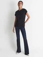 Reiss Navy Tereza Cotton-Jersey Crew Neck T-Shirt - Image 3 of 6