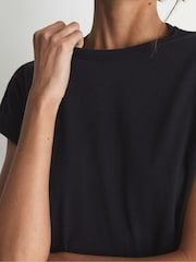 Reiss Navy Tereza Cotton-Jersey Crew Neck T-Shirt - Image 4 of 6