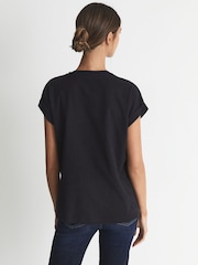 Reiss Navy Tereza Cotton-Jersey Crew Neck T-Shirt - Image 5 of 6
