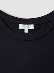 Reiss Navy Tereza Cotton-Jersey Crew Neck T-Shirt - Image 6 of 6